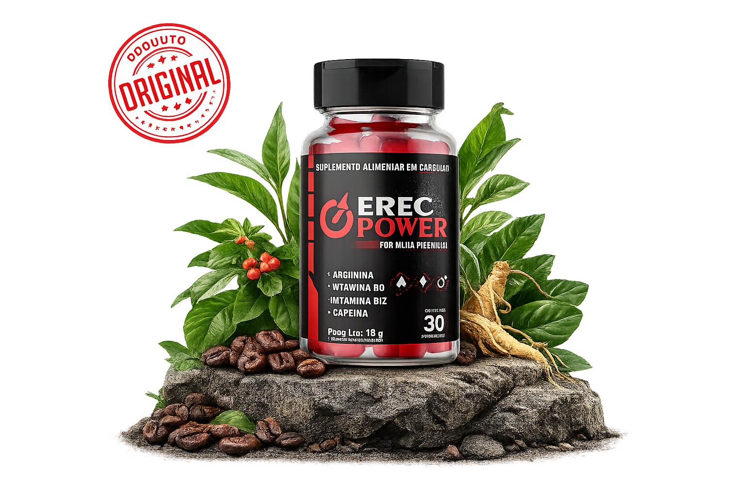 EREC POWER - Fórmula Premium com Arginina, Vitamina B6 e B12